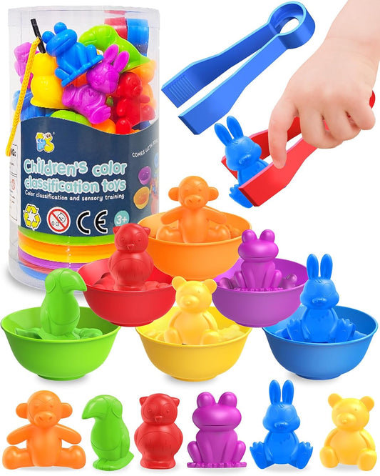 Counting Animals Montessori Toys for 3 4 5 Years Old Boys Girls, Preschool Learning Activities Kindergarten Educational Sensory Toys Gifts for Kids Toddlers Ages 3-5, 4-8