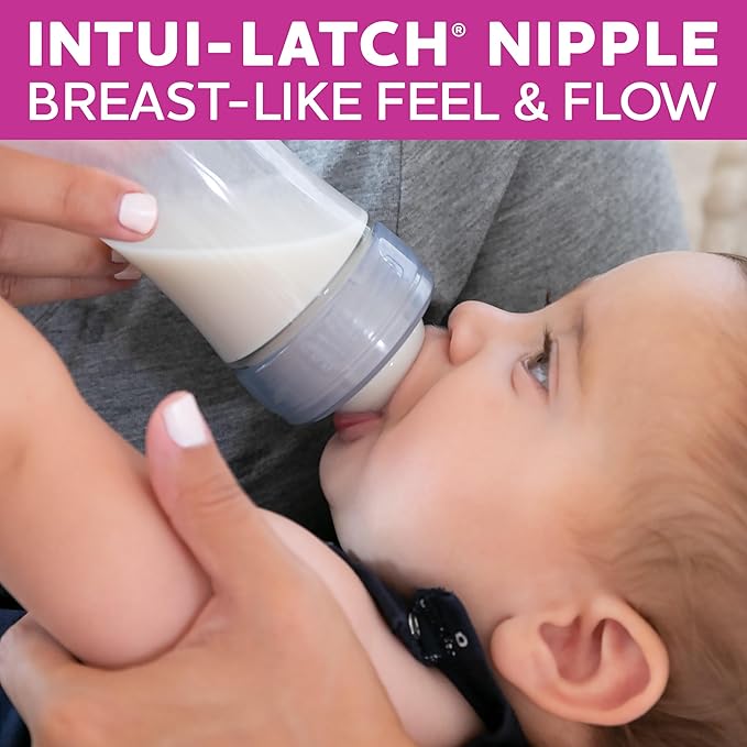 Chicco Duo Newborn Hybrid Baby Bottle Starter Gift Set with Invinci-Glass Inside and Plastic Outside | Dishwasher, Bottle Warmer, and Electric Sterilizer Safe | Intui-Latch Nipple | Clear/Pink