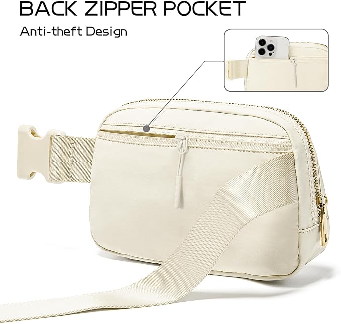 Gitus Gifts for 8 9 10 11 12 Year Old Girls Belt Bag Fanny Pack Crossbody Bags with Initial Letter Patch Cute Stuff Birthday Gifts for Teen Girls Women Personalized Trend Stuff (Ivory-X)