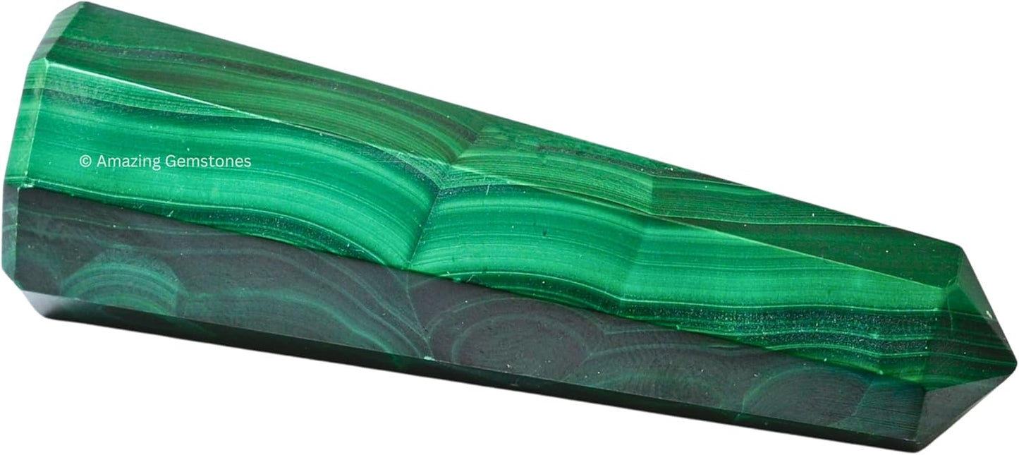 Amazing Gemstone Malachite Crystal Towers ~ Natural Healing Crystal Point Obelisk for Reiki Healing and Crystal Grid (2" to 3" INCH)