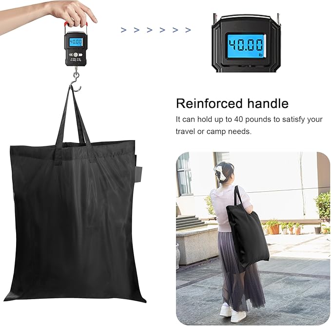 Polecasa Small Heavy Duty Laundry Bag with 130gsm Tear Resistant Fabric and Handles, Easy to Carry Durable Dirty Clothes Drawstring Bag, Perfect for College Dorm, Travel, 2 Pack 21”x24”,Black