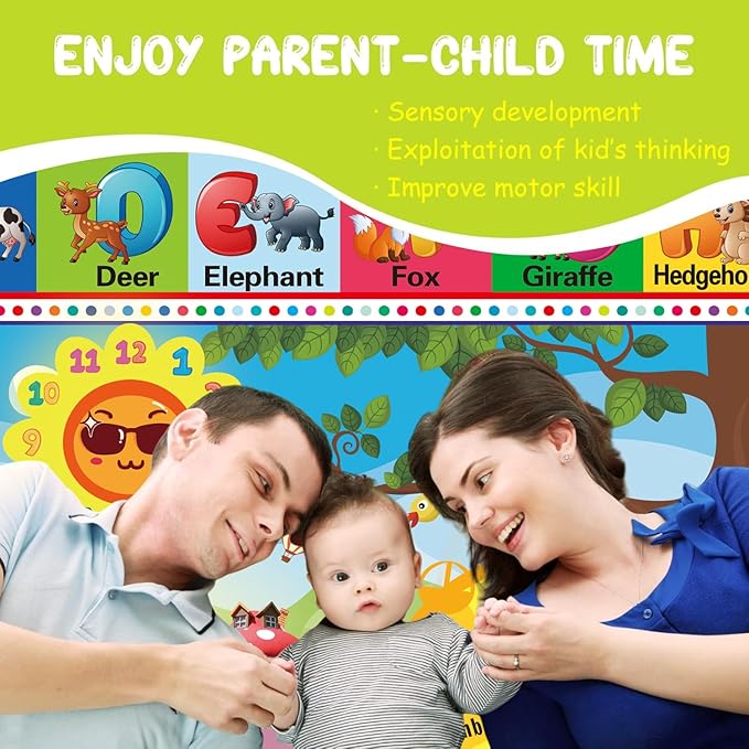 ABC Rug for Kids Room, ABC Mats for Floor Toddlers, Alphabet Play Mat Elementary Preschool Kid's Rugs wtih ABC, Numbers, Animals - (59X39.4 Inches)