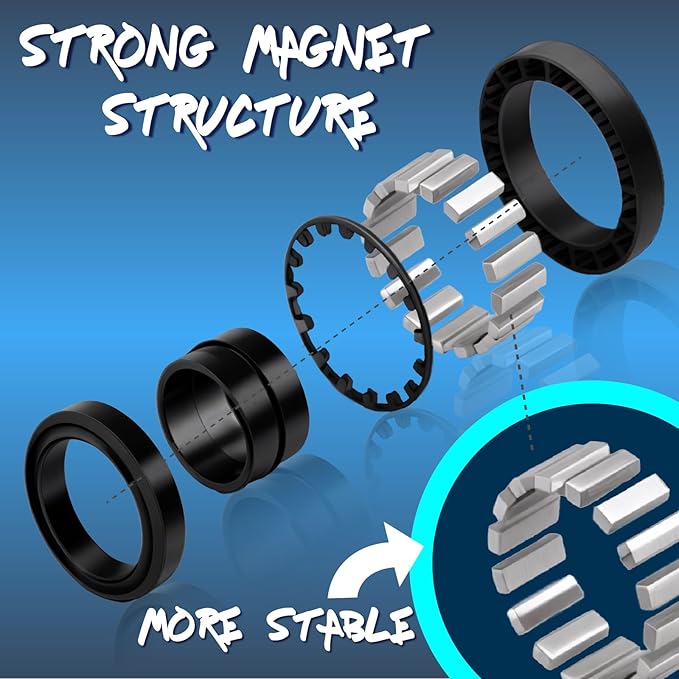 Cevioce 6 PCS Magnetic Ring Fidget Toys Set,ADHD Anxiety Magnetic Finger Spinner Pack for Teens Adults and Kids,Coolest Magnet Stress Relief Toy Birthdays Gifts for 8+ Year Old Boys Girls Present