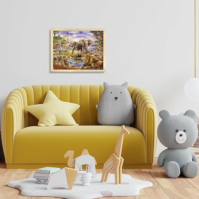 100 Piece Puzzles for Kids, African Animal 100 Piece Puzzles for Adults, Animal World Puzzle Jungle Scene Puzzle, Jigsaw Puzzles 100 Pieces for Seniors Teens Kids Ages 6-10 Brain Teaser