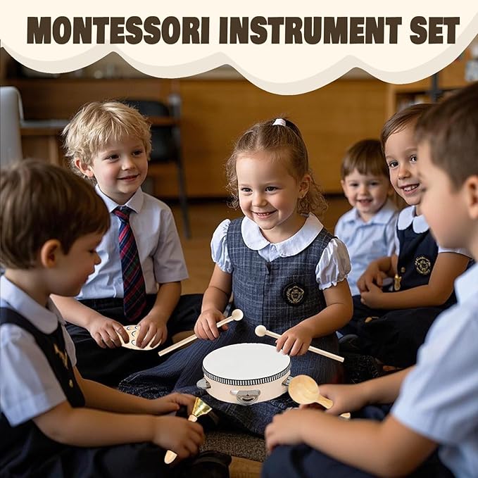 Ehome Musical Instruments for Toddlers 1-3, Wooden Percussion Kids Instruments, Musical Toys for Kids, Baby Musical Instruments for Boys Girls Birthday Gifts with Storage Bag