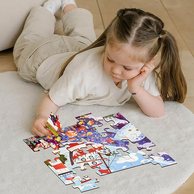 Jumbo Floor Puzzle for Kids,Large Jigsaw Puzzles 24 Piece for Kids Ages 3-5 (sea World)