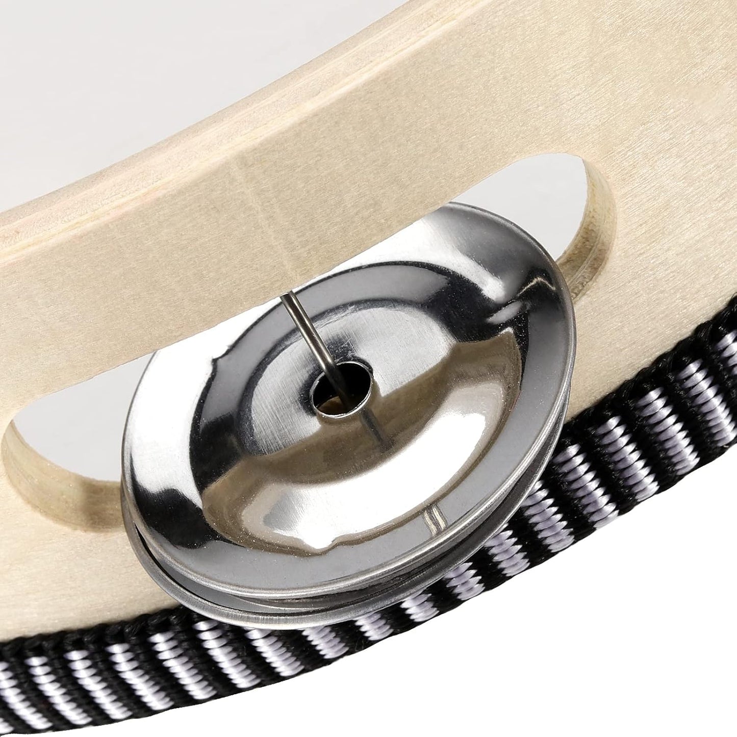 4 PCS 4" 6" 8" 10" Wooden Tambourine, Musical Instrument Tambourine Set, Handheld Drum Bell Metal Jingles Single Row Percussion for Church, KTV, Party