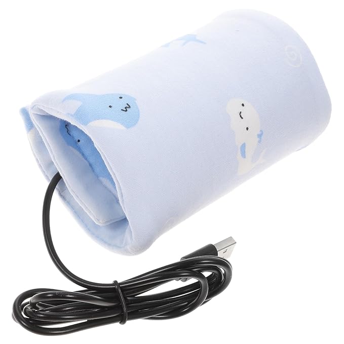 ibasenice General Portable Breastmilk - Portable Feeding Bottle Cover Baby Milk Heater USB Winter Milk Bottle Warmer Car Travel Bottle Warmer (Blue)