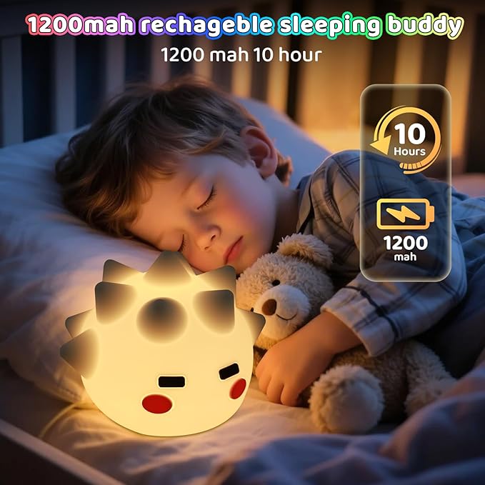 Cute Monster Lamp, 8 Color Changing and 20min Timer Nursery Nightlights, Soft Silicone Touch Lamps for Kids Room, Boys and Girls for Kids Sleep