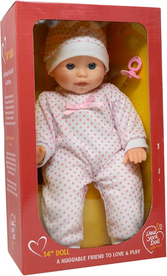 14 inch Soft Body Caucasian Baby Doll - Newborn Dolls for Girls with Doll Pacifier
