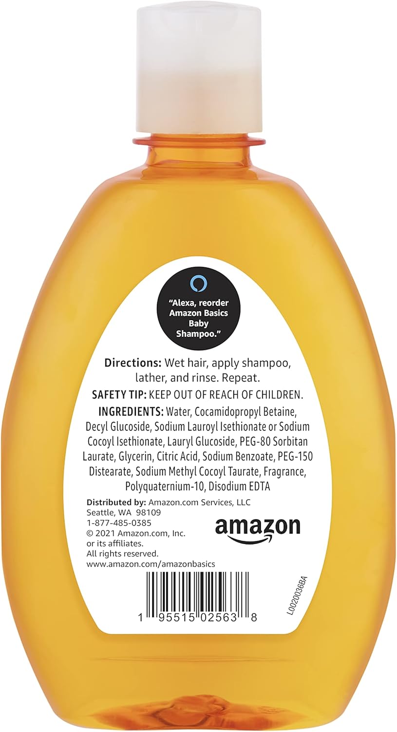Amazon Basics Tear-Free Baby Shampoo, 13.6 Fluid Ounce, 4-Pack (Previously Solimo)