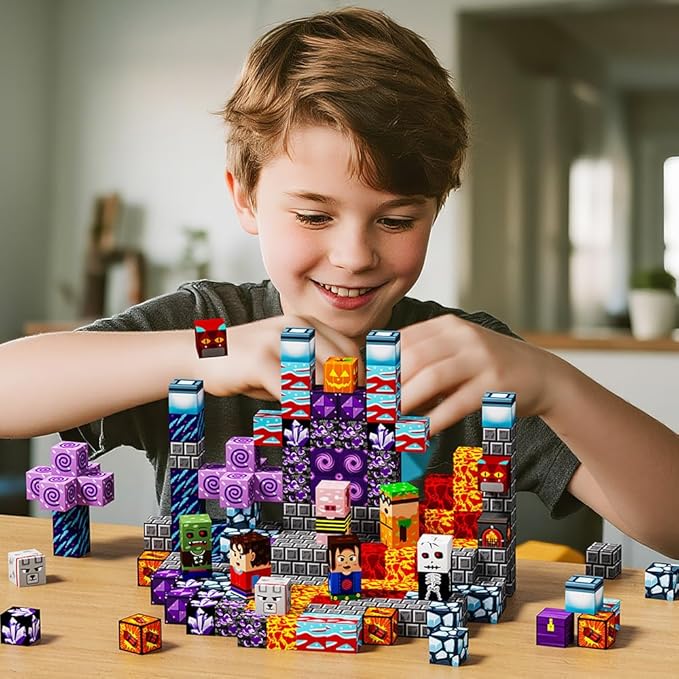 150Pcs Magnetic Building Blocks Set, Kids Sensory Toy for Toddlers STEM Learning, Construction Magnet Blocks Stacking Toy for Kids