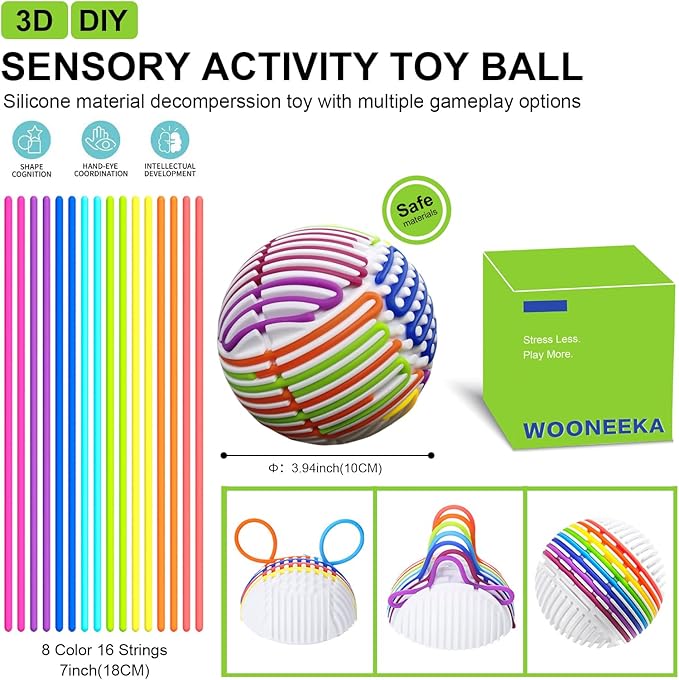 Sensory Toys for Kids with Autism,3D Sensory Ball,Sensory Fidget Toy for Anxiety Relief,Autism Sensory Toys for ADHD, Anxiety, Enhances Concentration and Fine Motor Skills(TB001)