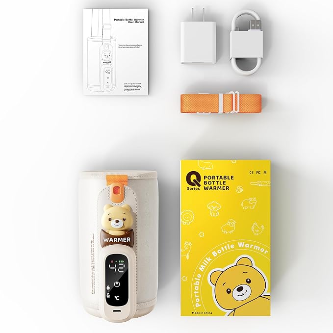 Portable Bottle Warmer for Travel, Baby Bottle Warmer for Breastmilk & Formula, Milk Warmer on The Go, Accurate Temperature Control, Retain Nutrients
