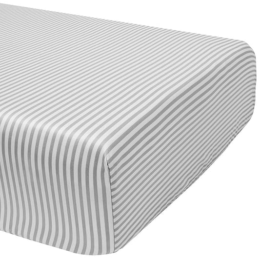 Crib Fitted Sheet by Pure Bamboo, Genuine 100% Organic Viscose Derived from Bamboo, Luxuriously Soft, Ultimate Cooling, Fits Standard Size Crib Mattress (Stripes)