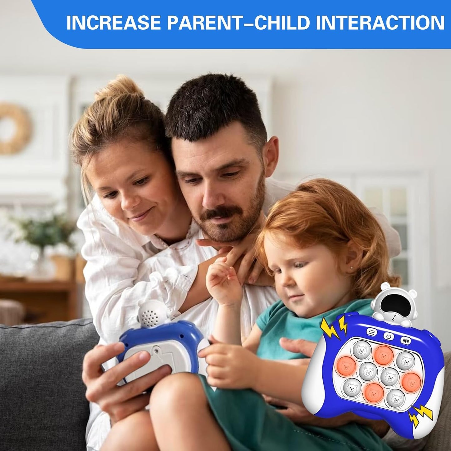 Fast Push Game,Sensory Toys Pop Game Machine,Handheld Fidget Console for Kids Adults, Birthday Gifts for Boys Girls-Blue Astronaut