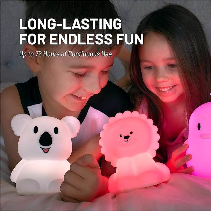 LumiPets Keith the Koala Squishy Night Light for Kids | Silicone Lamp with Tap & Remote Control | Rechargeable, 9 Color Changing Animal Night Light for Boys & Girls | Portable Nightlight With USB Cord