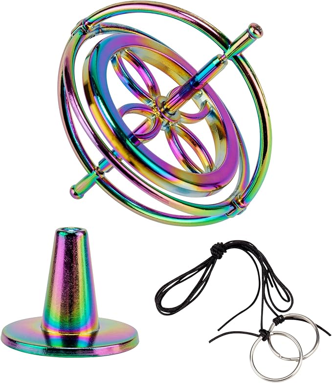 QLKUNLA Gyroscope Toy Metal Anti Gravity Rotating Desk Gyroscope Flying Motion Balance Physics Toy Educational Training Gift