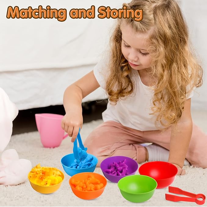 JOCHA Color Sorting and Counting Animals Toys for Toddlers 3 5 4 Years Old Preschool Matching Learning Educational Game Montessori Sensorys Math Classification Activities Toys for Kids Boys Girls