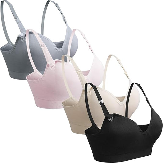 GXXGE Womens Seamless Nursing Bra for Breastfeeding Push Up Sleeping Wireless Maternity Bra