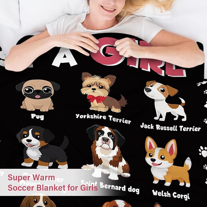 Puppy Blanket Gift for Lover, Dog Gifts for Women, Christmas Birthday Gift for Her Daughter, Just a Girl Who Loves Dogs, 50 * 60" Soft Warm for Sofa Bed Blankets