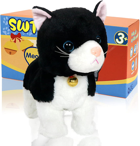 Interactive LED Robotic Cat, Barking Meow Kitten, Electronic Pet, Animated Toy for Girls & Kids