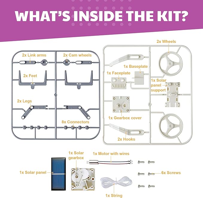 Green Science - 3-in-1 Mini Solar Robot Toys - STEM Toys Educational Kit for Kids - Solar Powered Climbing, Walking & Running Robots - DIY Science Experiment Toy for Learning & Fun