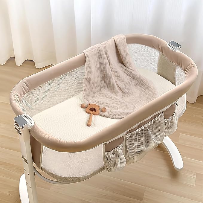 lulumoon Muslin Bassinet Sheets for Baby: Soft Bedside Sleeper Bassinet Fitted Sheets for Boys and Girls