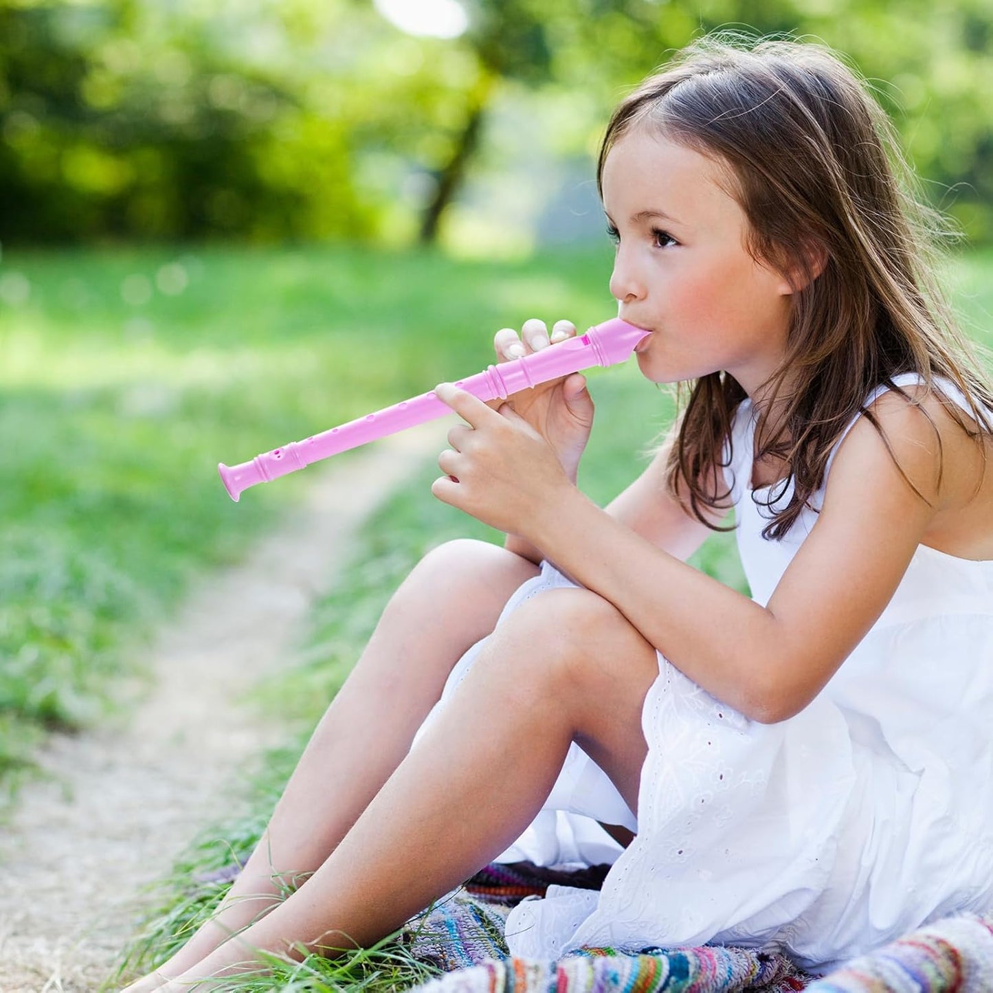 3 Pack 8 Hole Soprano Recorders Descant Flute With Cleaning Rod German Style for Beginner Graduation or Back to School Gift (dark blue, green, pink)