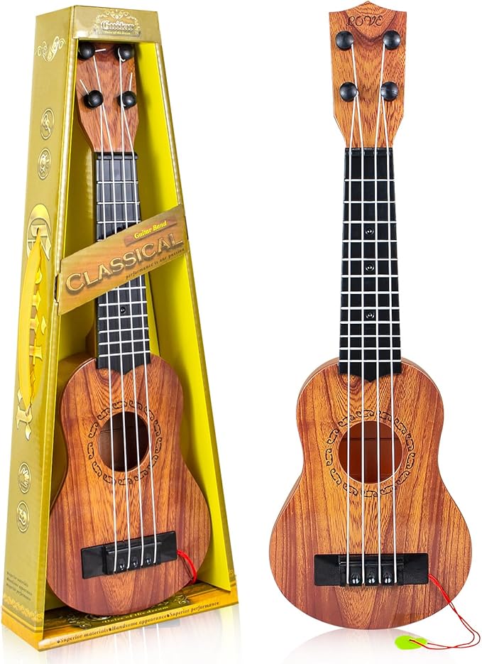 Kids Ukulele Guitar Toy, 17 Inch 4 String Classical Guitar Musical Toy for Baby Beginner Developmental Musical Instruments, Great Educational Learning Toy Gift for Toddlers Kids Birthday Christmas