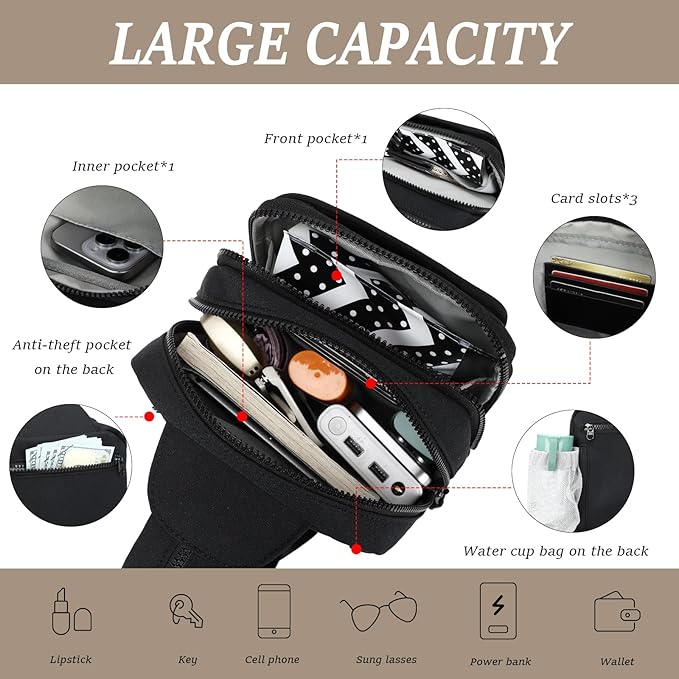 MYHOZEE Sling Bag Crossbody Backpack Purse - 2 in 1 Nylon Cross Body Bag Diaper with Wipes Pouch, Water Bottle Pocket