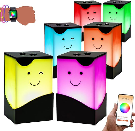 Telepathy Toddlers – No Subscription Friendship Lamps | Long Distance Lights, Free App Based Set-up, Long Distance Relationship Gifts (Set of 6)