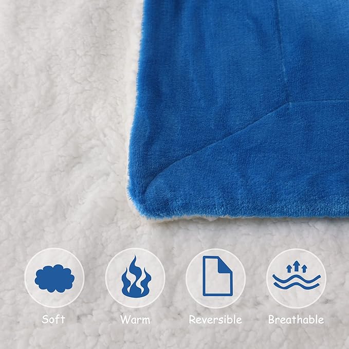 NANPIPER Baby Sherpa Blanket,Warm Toddler Throw Blanket,Soft Newborn Fleece Blanket for Winter (Princess Blue,30x40 inches)