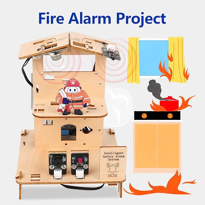 ACEBOTT 5-in-1 ESP32 STEM Smart Home and School Education Kit Compatible with Arduino, STEM Robotics Science Kits for Students Age 12+, Engineering Projects STEAM Activities Gifts 12-16 Year Old