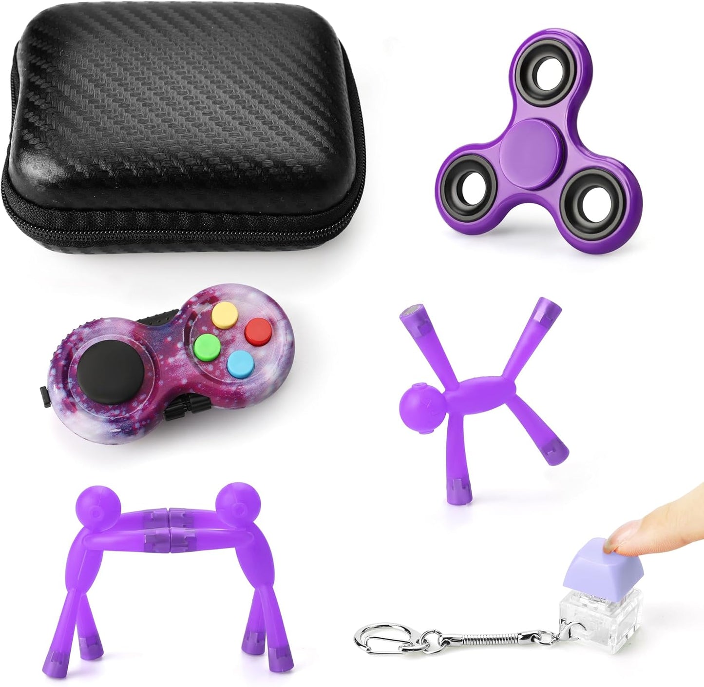 Sensory Toys for Autistic Children, ADHD Fidget Toys Adults, Adults Fidgets for Anxiety and Stress, Bulk Fidget Toys for Autism Children (Purple)