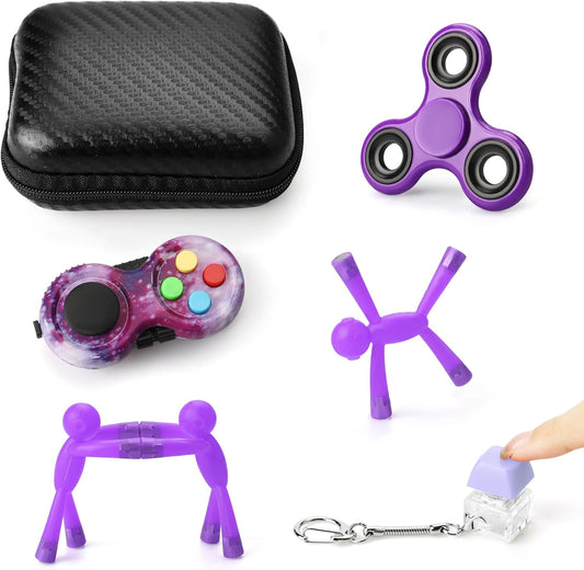 Sensory Toys for Autistic Children, ADHD Fidget Toys Adults, Adults Fidgets for Anxiety and Stress, Bulk Fidget Toys for Autism Children (Purple)