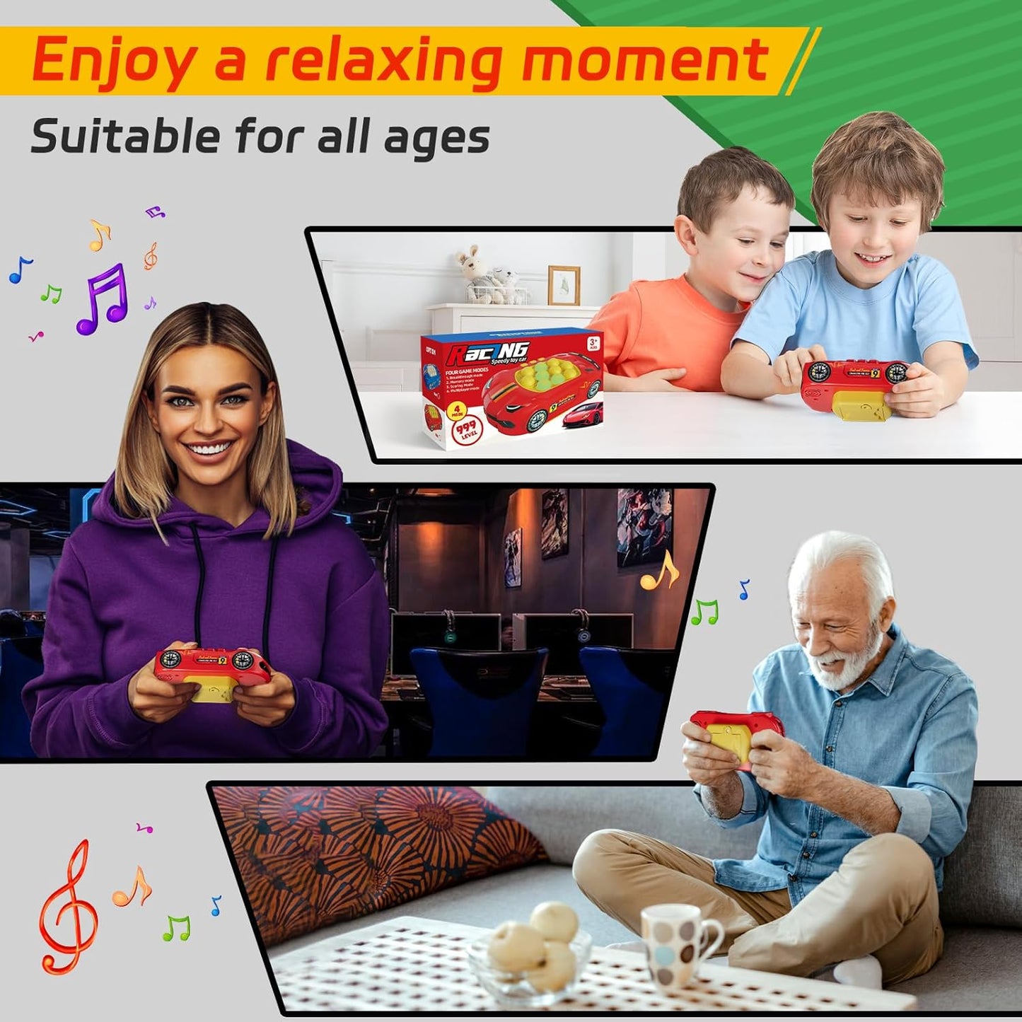 Fidget Toys Light Up Game, Handheld Games for Kids, Quick Push Bubbles Game Console, Autism Sensory Toys Birthday Gifts for Old Boys Kids Teens