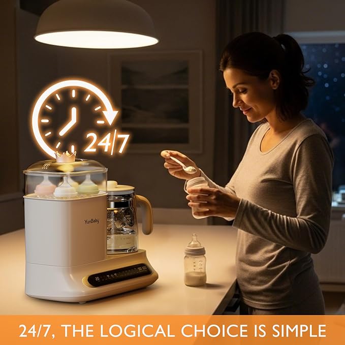 Baby Bottle Warmer & Steamer, 44oz Formula Kettle with Drying & Steam, Multi-Function Bottle Warmer for Breastmilk, Food & Baby Essentials