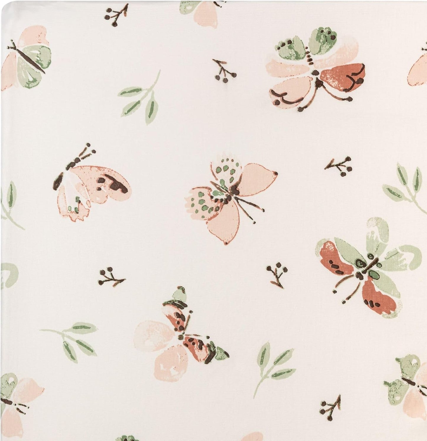 Crane Baby Crib Sheet - 100% Cotton, Breathable Fitted Sheet for Standard Crib Mattress (28"x 52"), Butterfly Pattern for Boys and Girls