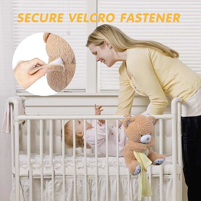 BEREST Baby Sleep Soother Bear, Mom's Heartbeat & Lullabies White Noise Machine, Nursery Decor Night Light Projector, Toddler Crib Sleeping Aid, Newborns Shower Gifts Portable Teddy