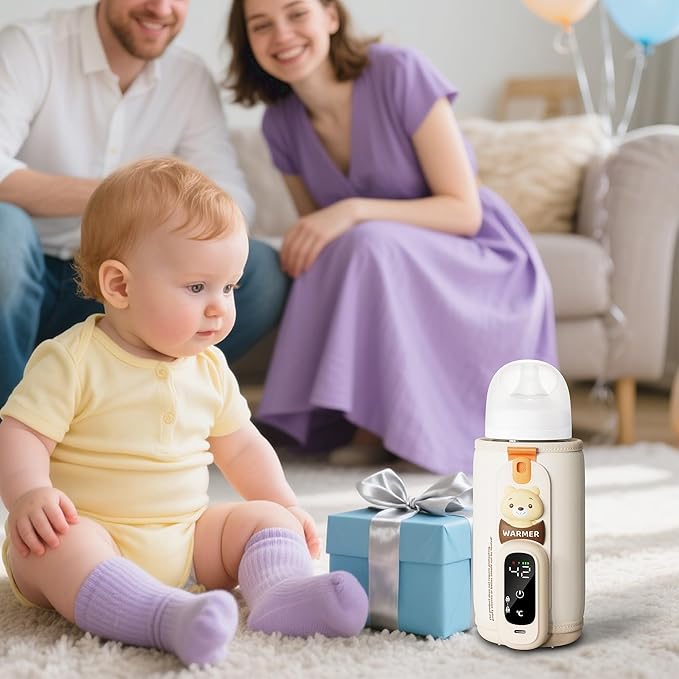 Portable Bottle Warmer for Travel, Baby Bottle Warmer for Breastmilk & Formula, Milk Warmer on The Go, Accurate Temperature Control, Retain Nutrients