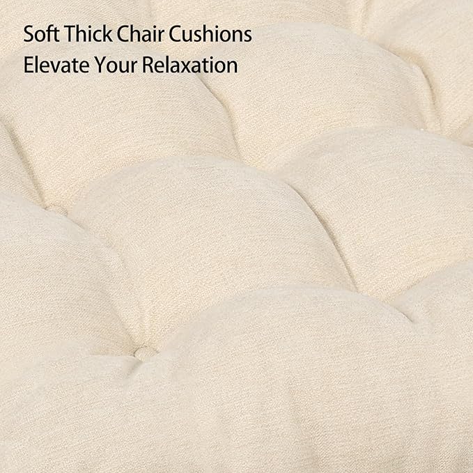 HAVARGO Recliner Cushions for Elderly, 20x20x5 Inch Thick Chair Cushion Patent Design Soft Tufted Dual Layer Booster Seat Cushions for Seniors Recliner Risers Beige 1P