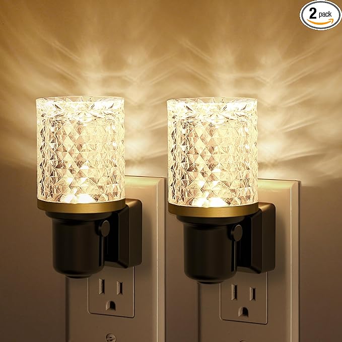 JandCase LED Night Light, Dimmable Night Lights Plug into Wall, Modern Nightlight with Auto On Off Light Sensor, 3000K Soft White Night Light 0-100LM Brightness for Bathroom Hallway Bedroom Decor