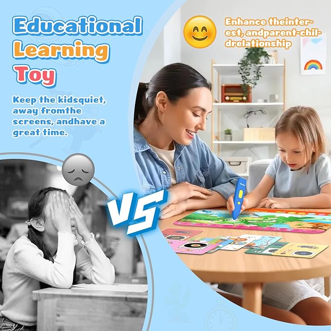 Interactive Search and Find Activity Books for Kids Ages 3-5, Toddler Travel Games Toys for Car Airplane, Road Trip Activities for Kids 4-8, Educational Preschool Learning Toys Gift with a Talking Pen