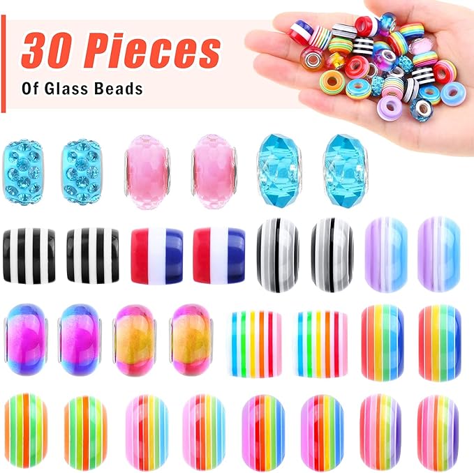 Bracelet Making Kit, 85PCs Charm Bracelets Kit with Beads, Jewelry Charms, Bracelets for DIY Craft, Jewelry Gift