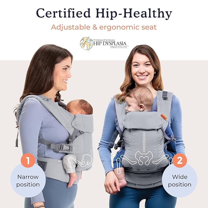 Beco Gemini Baby Carrier Newborn to Toddler - Front, Back and Hip Seat Carrier, Baby Carrier Backpack & Baby Front Carrier with Adjustable Seat, Ergonomic Baby Holder Carrier 7-35lbs (Dark Zebra)