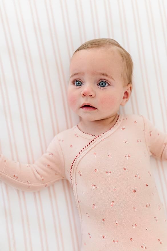 Ely's & Co. Crib Bedding Set for Girls, Toddler Bedding Set, 5 Piece Set - 2 Fitted Crib Sheets/Toddler Bed Sheets, Quilted Comforter and Decorative Pillow with Insert, Butterfly + Stripe Collection