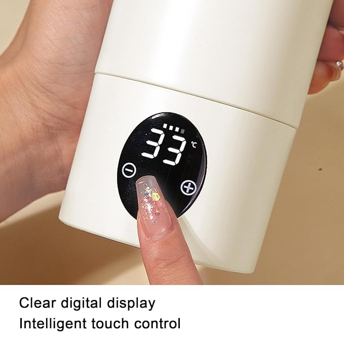 Portable Bottle Warmer, Bottle Warmer, Portable Milk Warmer for Travel, Quickly Heats Water, 37-50°C, Adjustable Capacity 300ml, Travel Bottle Warmer