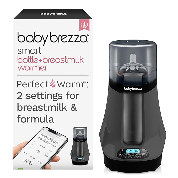 Baby Brezza Smart Baby Bottle Warmer, Breastmilk Warmer + Defroster – Free App - Different Temperatures for Breastmilk + Formula - Universal Fit for All Bottles + Milk Bags - Calentador de Biberones