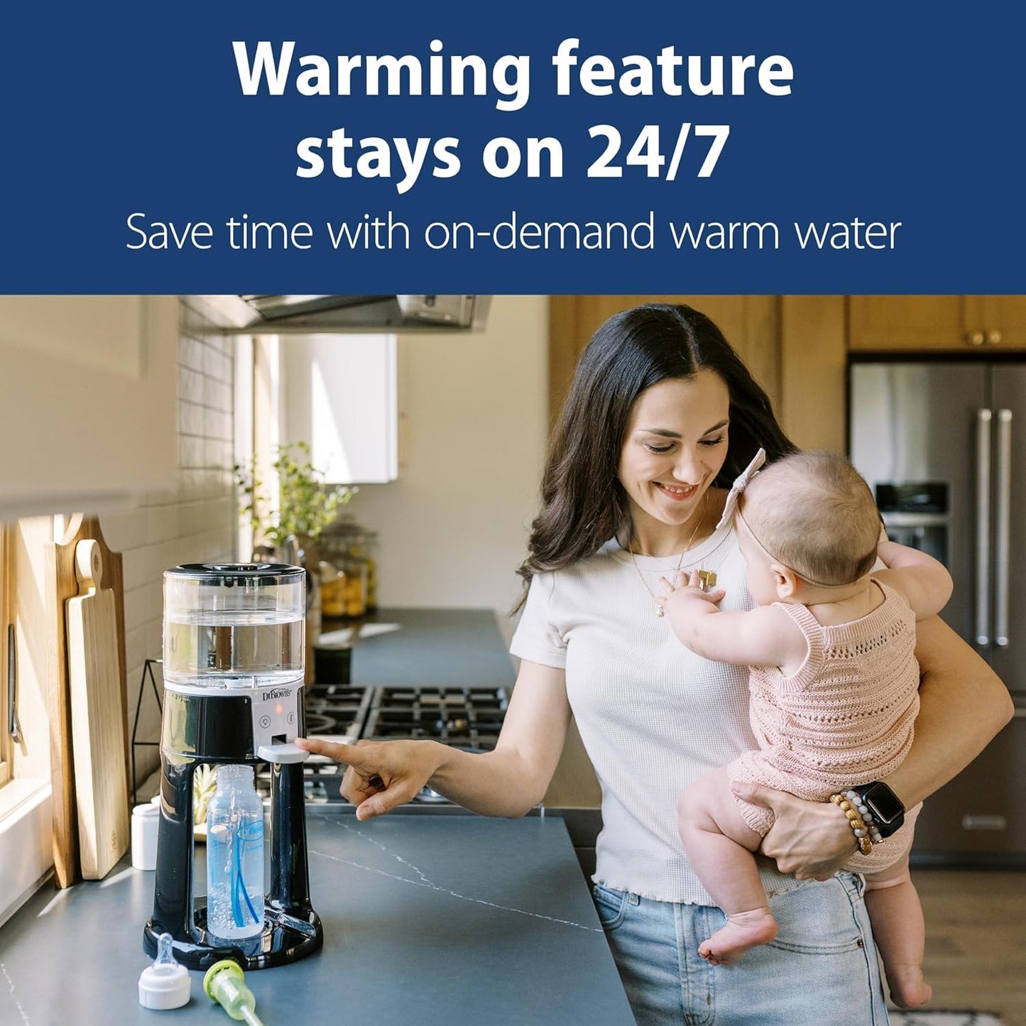 Dr. Brown's Insta-Prep Warm Water Dispenser with Baby Formula Mixing Pitcher, 32oz Olive